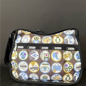LeSportSac everyday hobo crossbody bag in world traveler print.